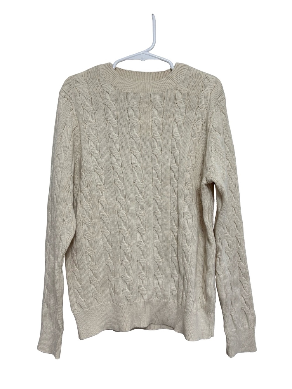 NEW J. Crew Crewcuts Kids Cable Knit Crewneck Sweater in Natural - Size M